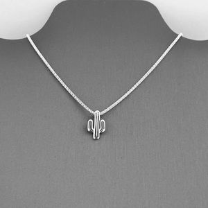 Sterling Silver Cactus Necklace, Silver Desert Chain, Tree of Life Jewelry